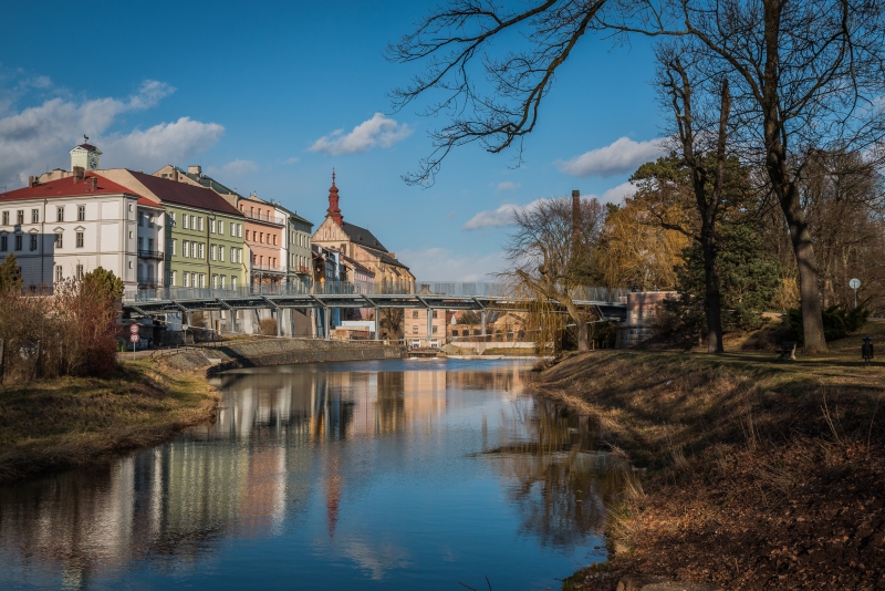 Komenského most v Jaroměři, lávka pro pěší a cyklisty